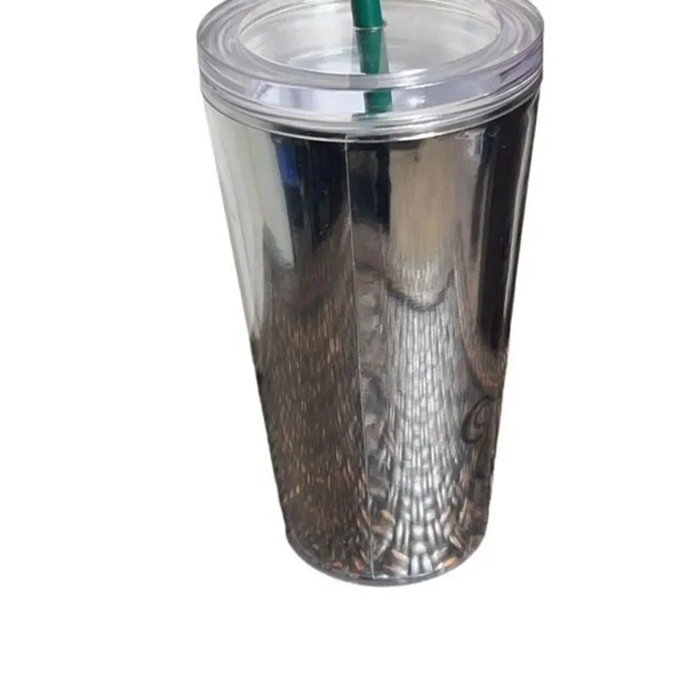 Starbucks Chrome Mermaid Mirrored Acrylic 16oz Tumbler with Straw and Lid